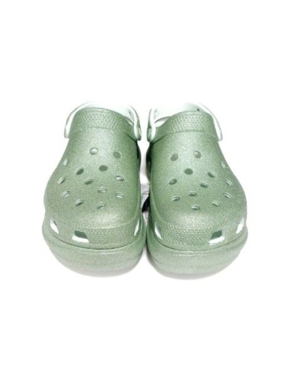 CROCS Classic Bae Glitter Slip On Platform Clogs Womens Size 9 Sandals Mint Tint - Picture 5 of 10